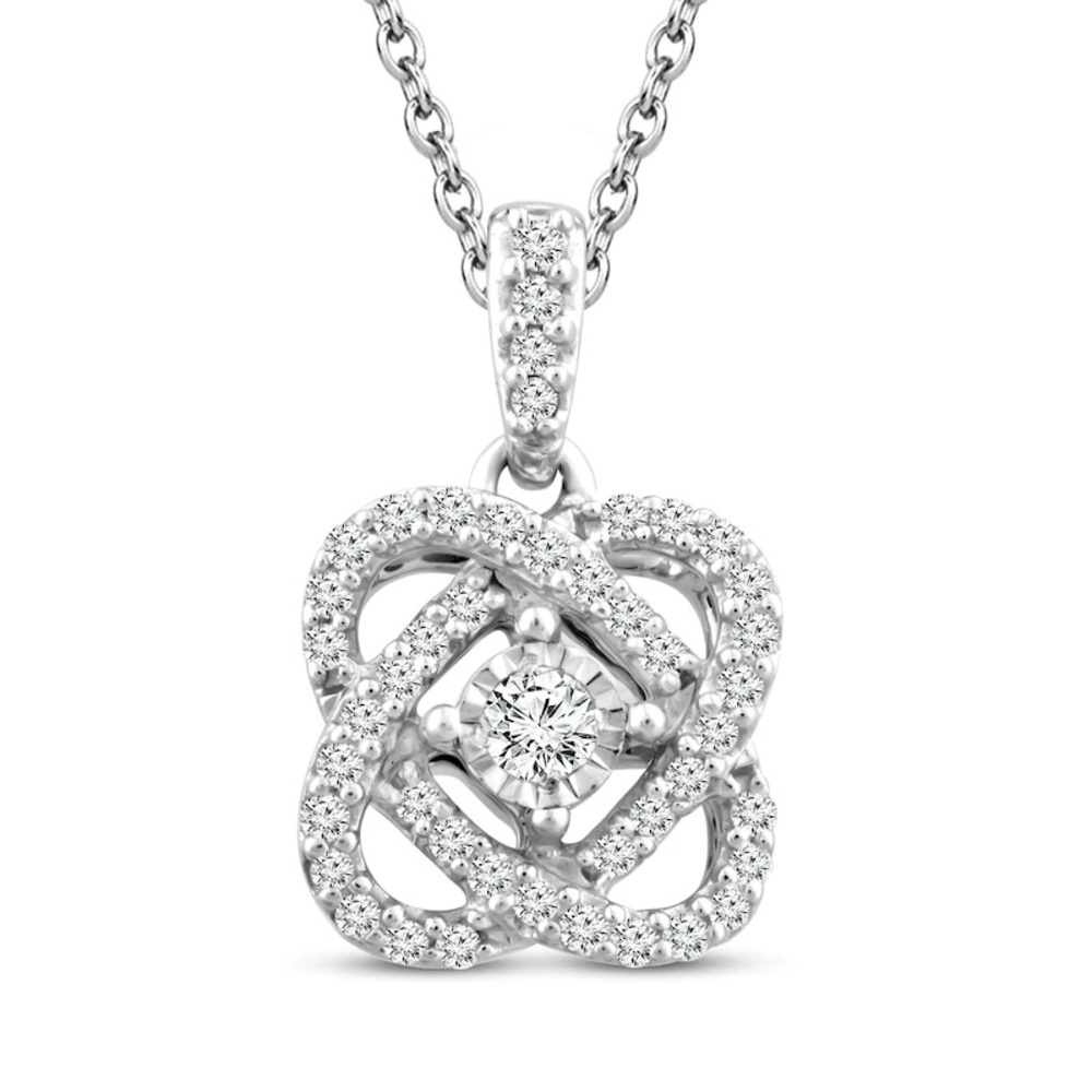 KAY JEWELERS NEW Center of Me Diamond 1/10 ct tw Sterling Silver 18” Necklace - Picture 1 of 9